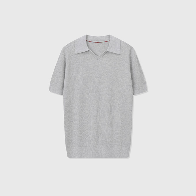 brunello cucinelli english rib knit polo shirt